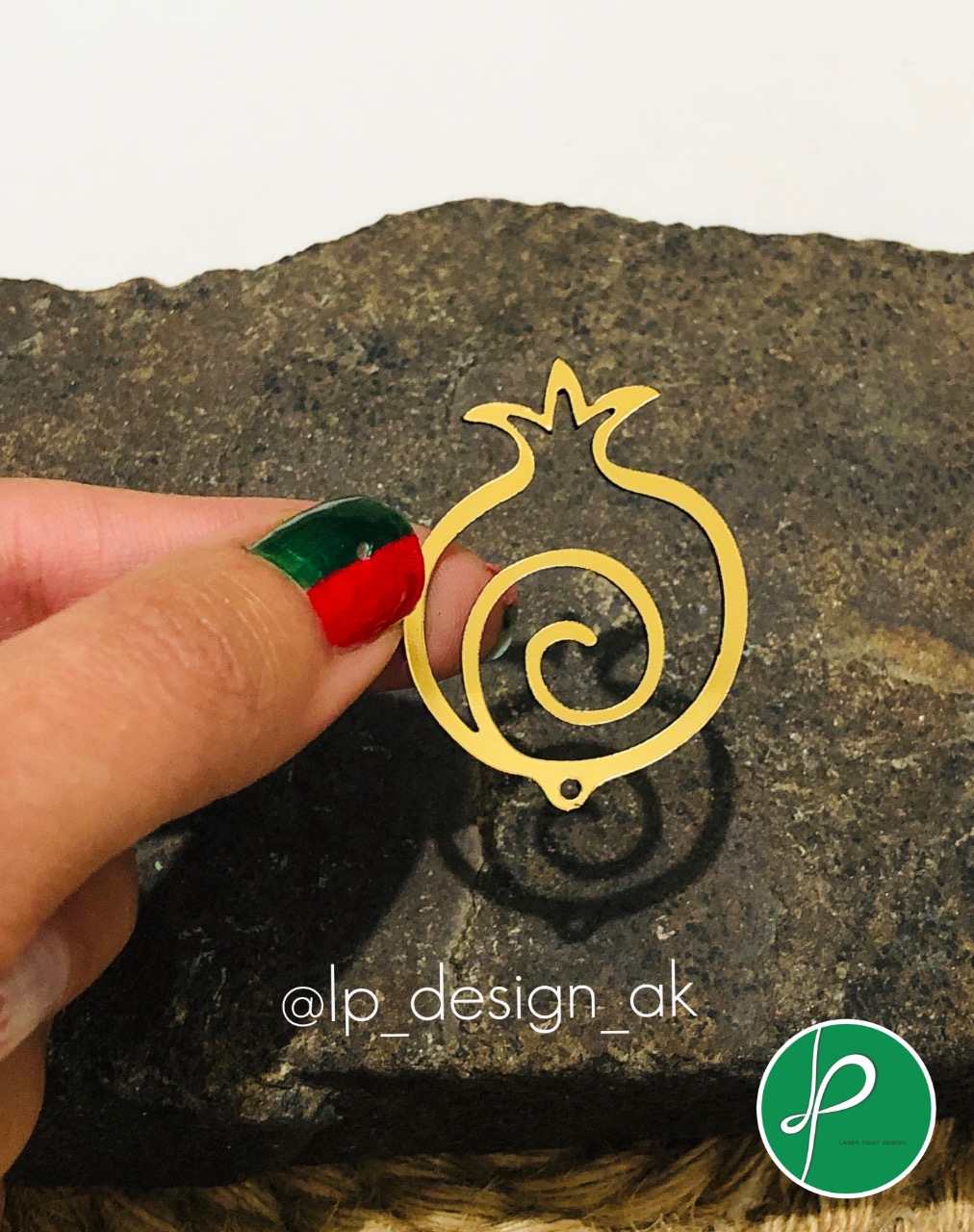 بیس گوشواره طرح انار یلدایی (جفتی)