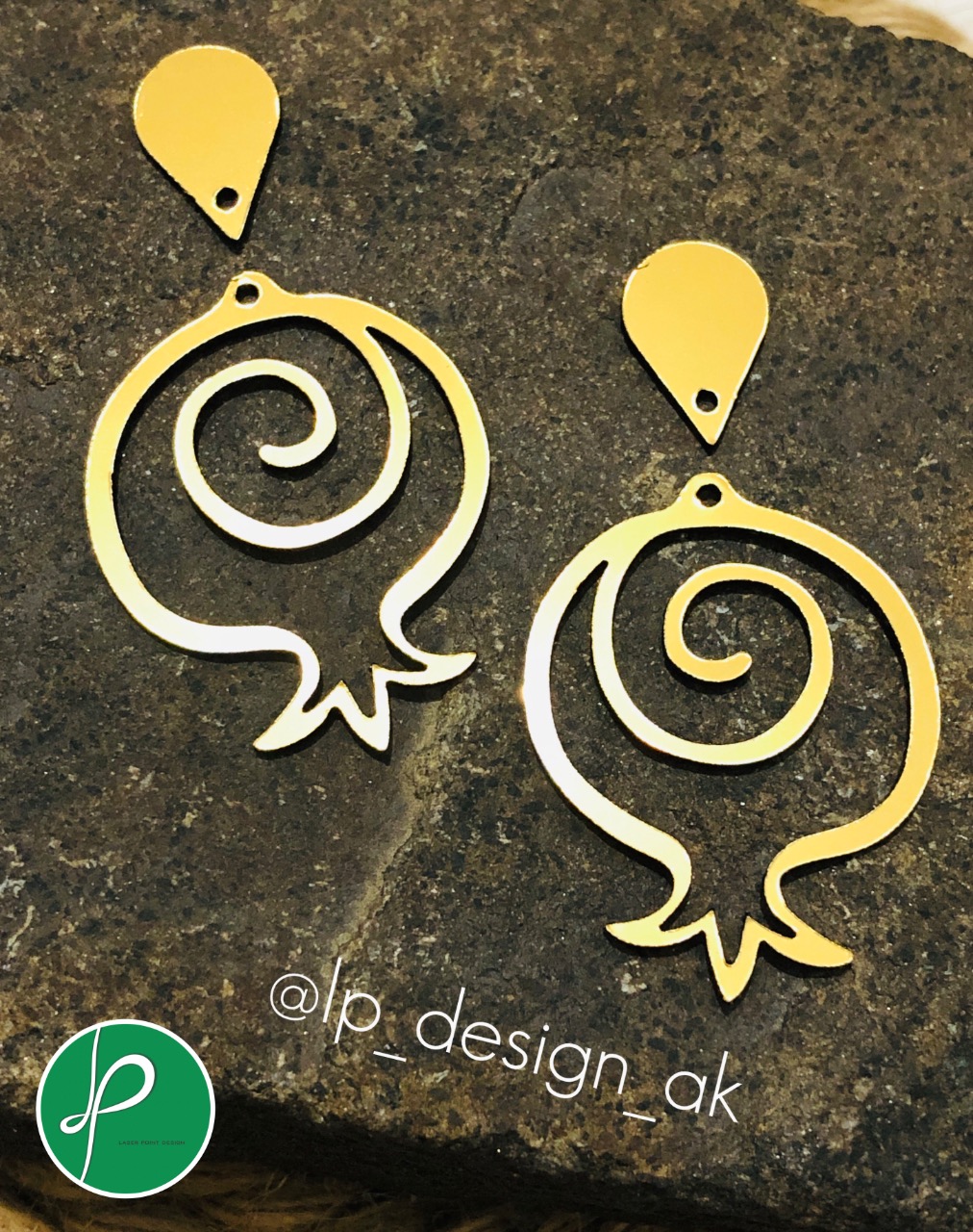 بیس گوشواره طرح انار یلدایی (جفتی)